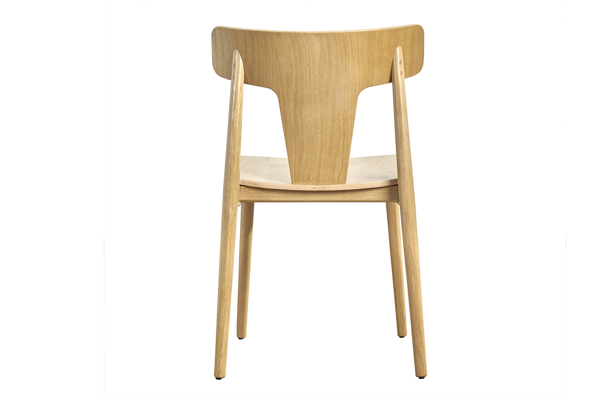 Chaises scandinaves en bois clair chne massif (lot de 2) LOUISA