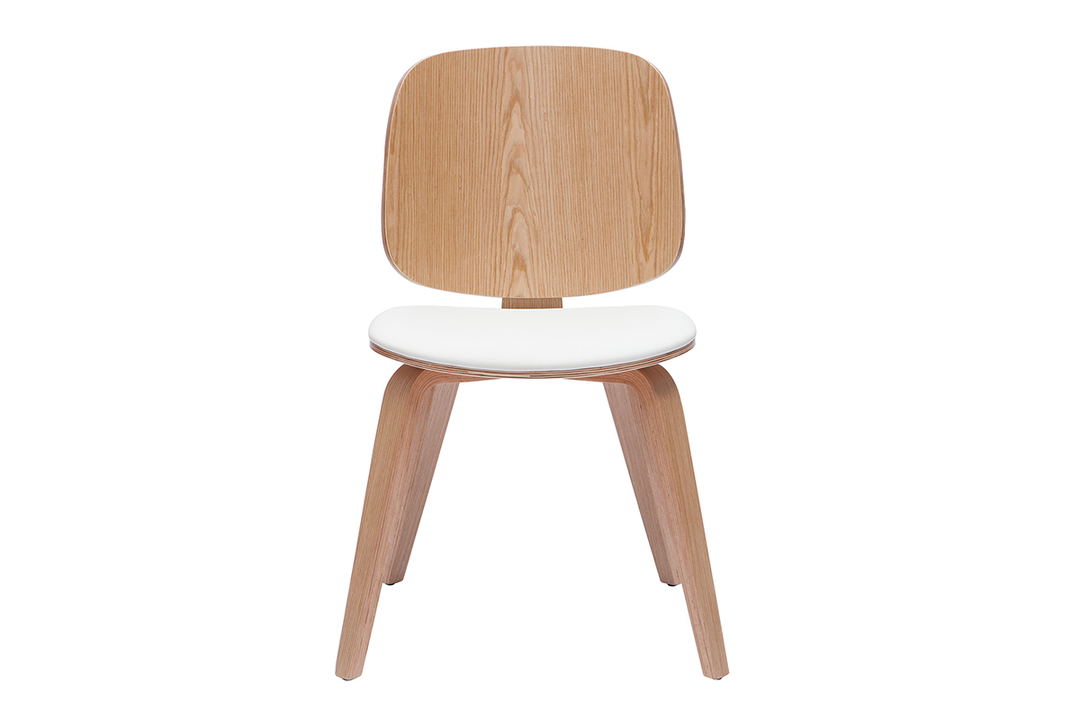 Chaises scandinaves en bois clair et blanc (lot de 2) BECK