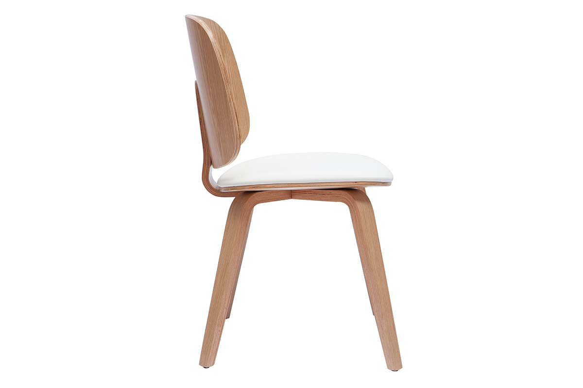 Chaises scandinaves en bois clair et blanc (lot de 2) BECK