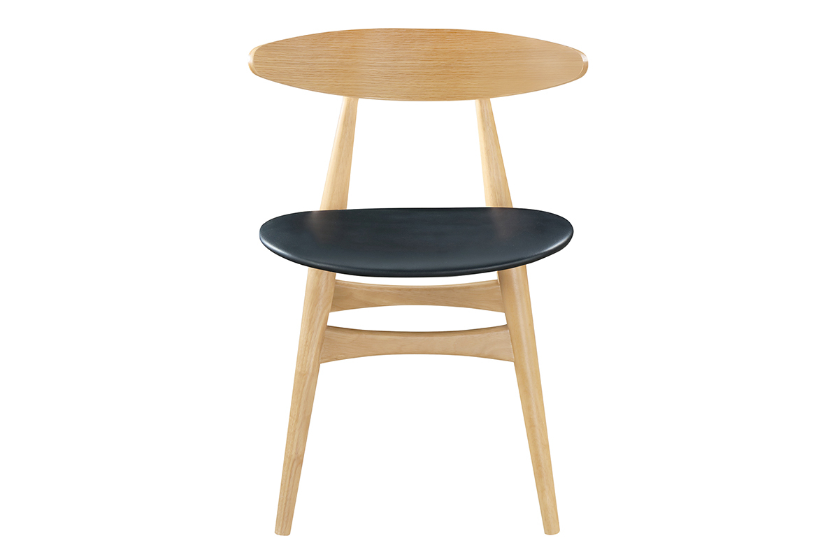 Chaises scandinaves en bois clair et noir (lot de 2) WALFORD