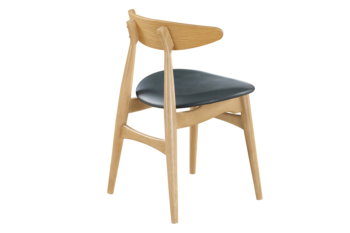 Chaises scandinaves en bois clair et noir (lot de 2) WALFORD