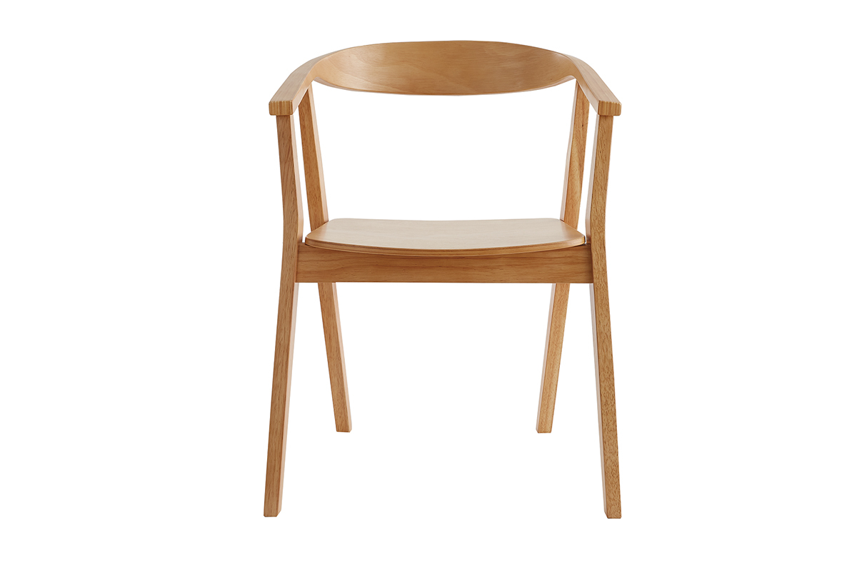 Chaises scandinaves en bois clair massif (lot de 2) BAHIA