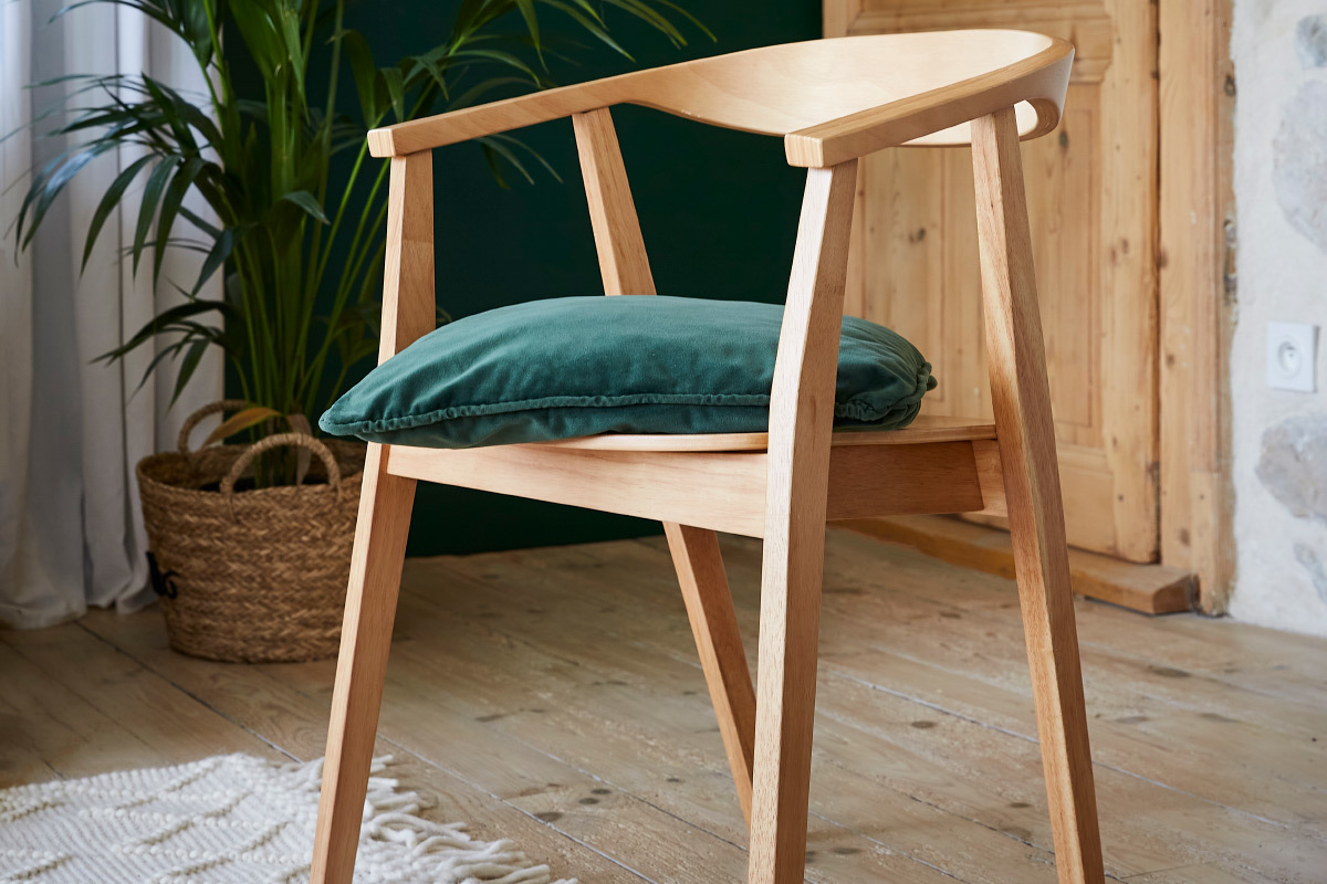 Chaises scandinaves en bois clair massif (lot de 2) BAHIA