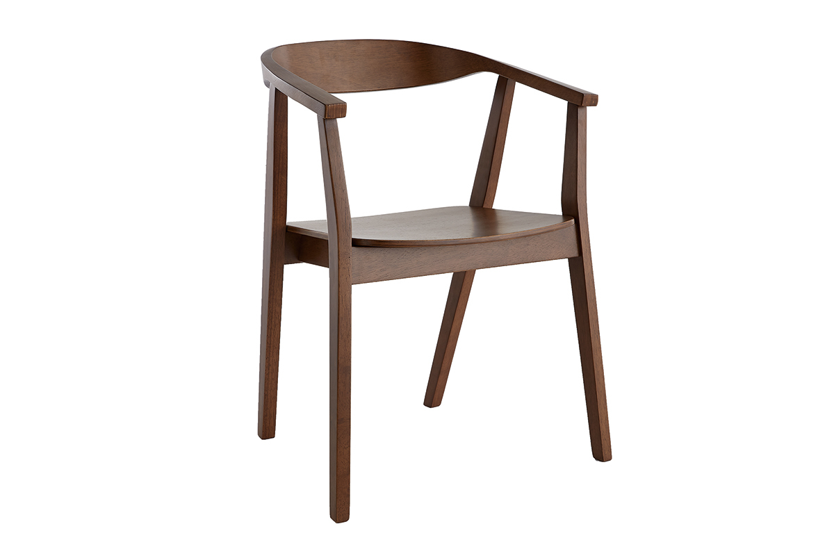 Chaises scandinaves en bois fonc (lot de 2) BAHIA