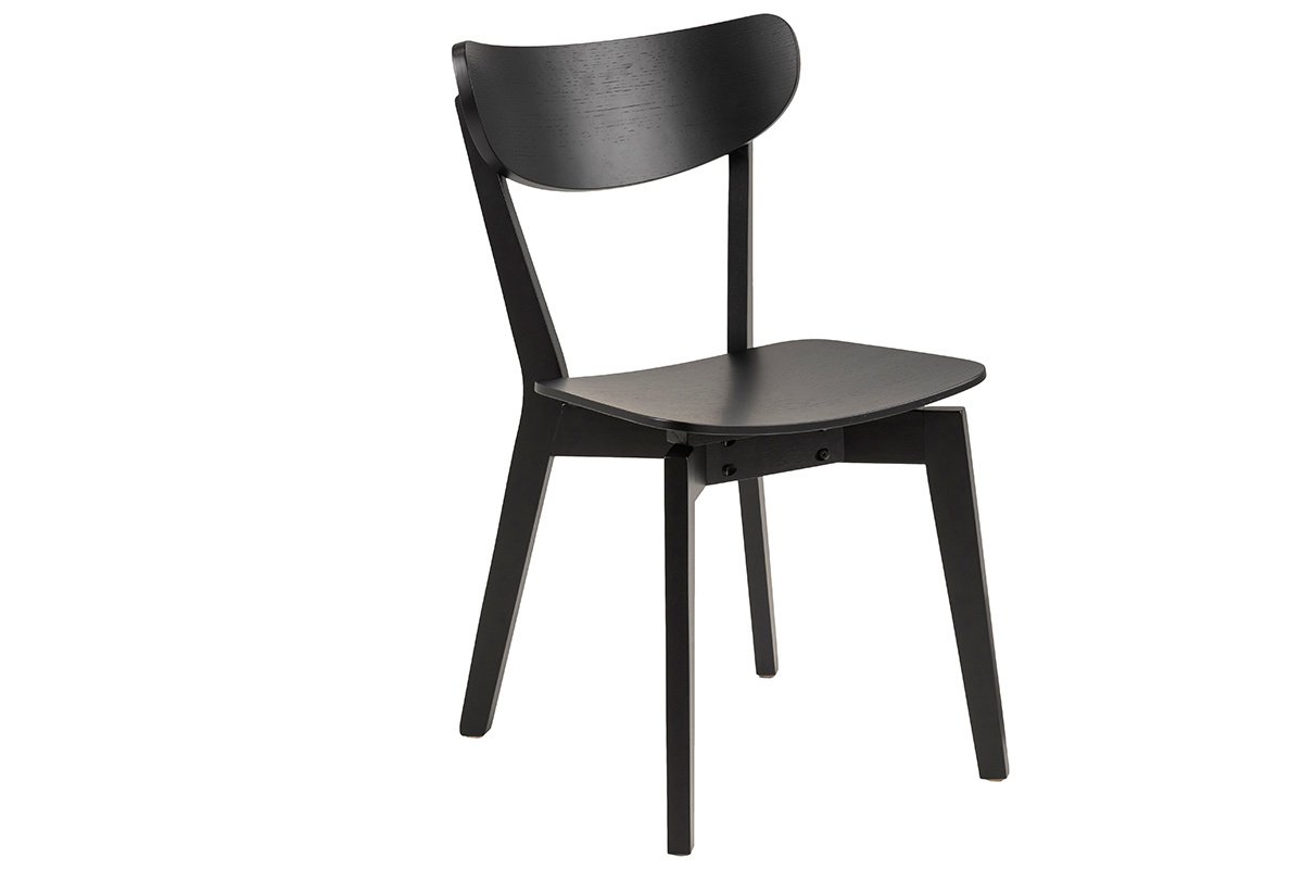 Chaises scandinaves en bois noir (lot de 2) BAKI