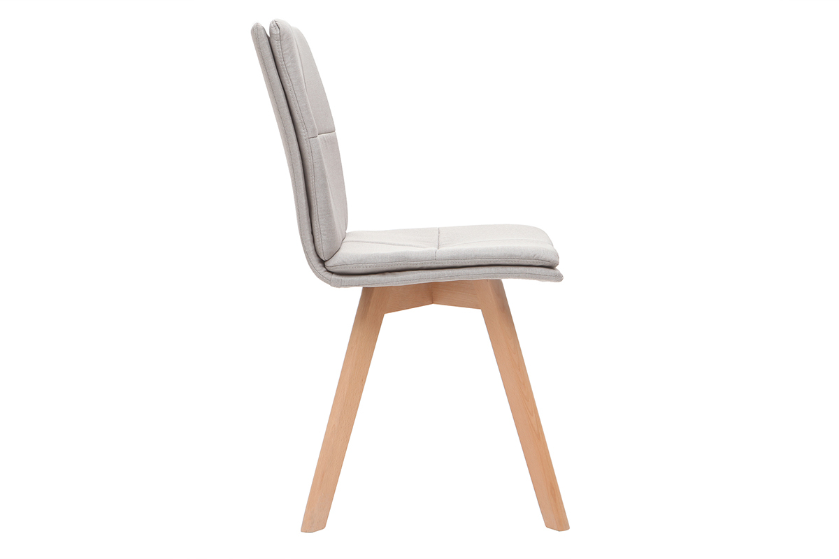 Chaises scandinaves en tissu beige et bois clair (lot de 2) THEA