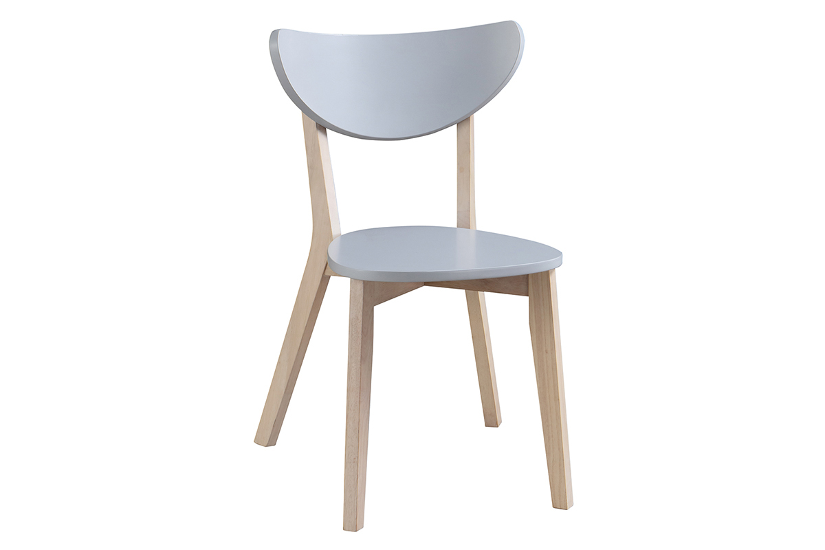 Chaises scandinaves gris et bois clair (lot de 2) LEENA