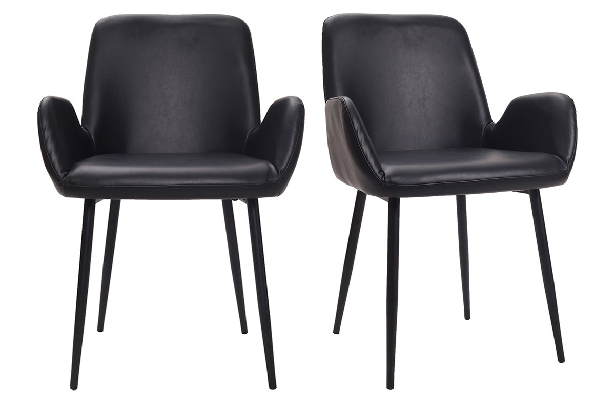 Chaises vintage noires (lot de 2) TIKA