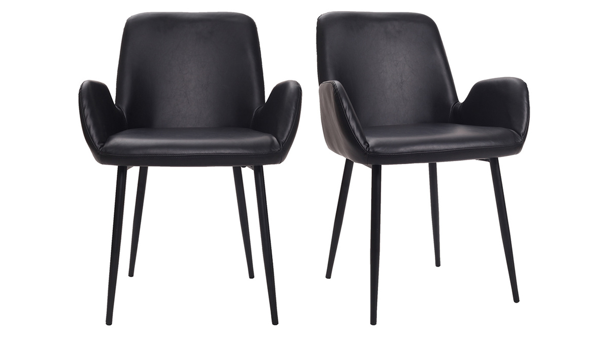 Chaises vintage noires (lot de 2) TIKA