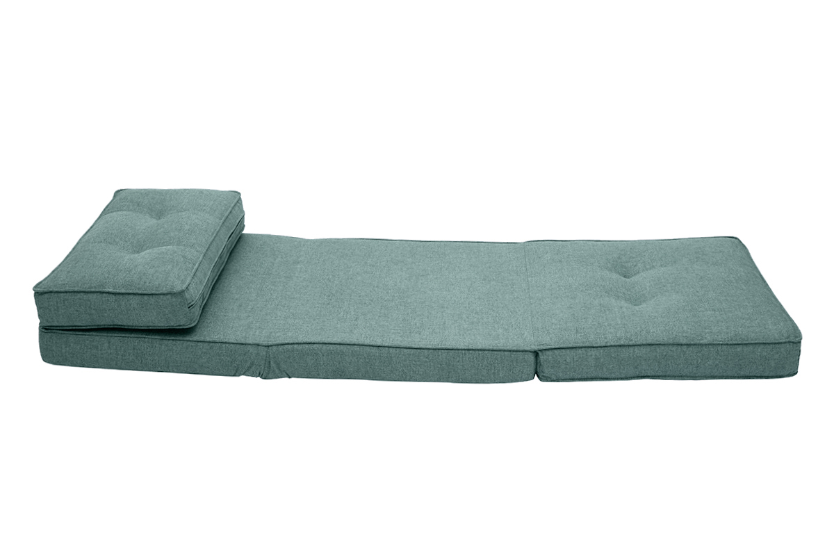 Chauffeuse 1 place convertible en tissu vert de gris SALLY