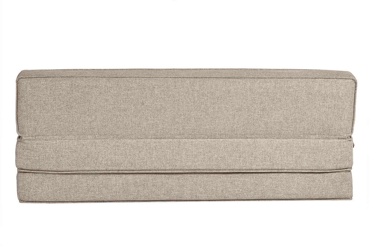 Chauffeuse 2 places convertible en tissu taupe KATY