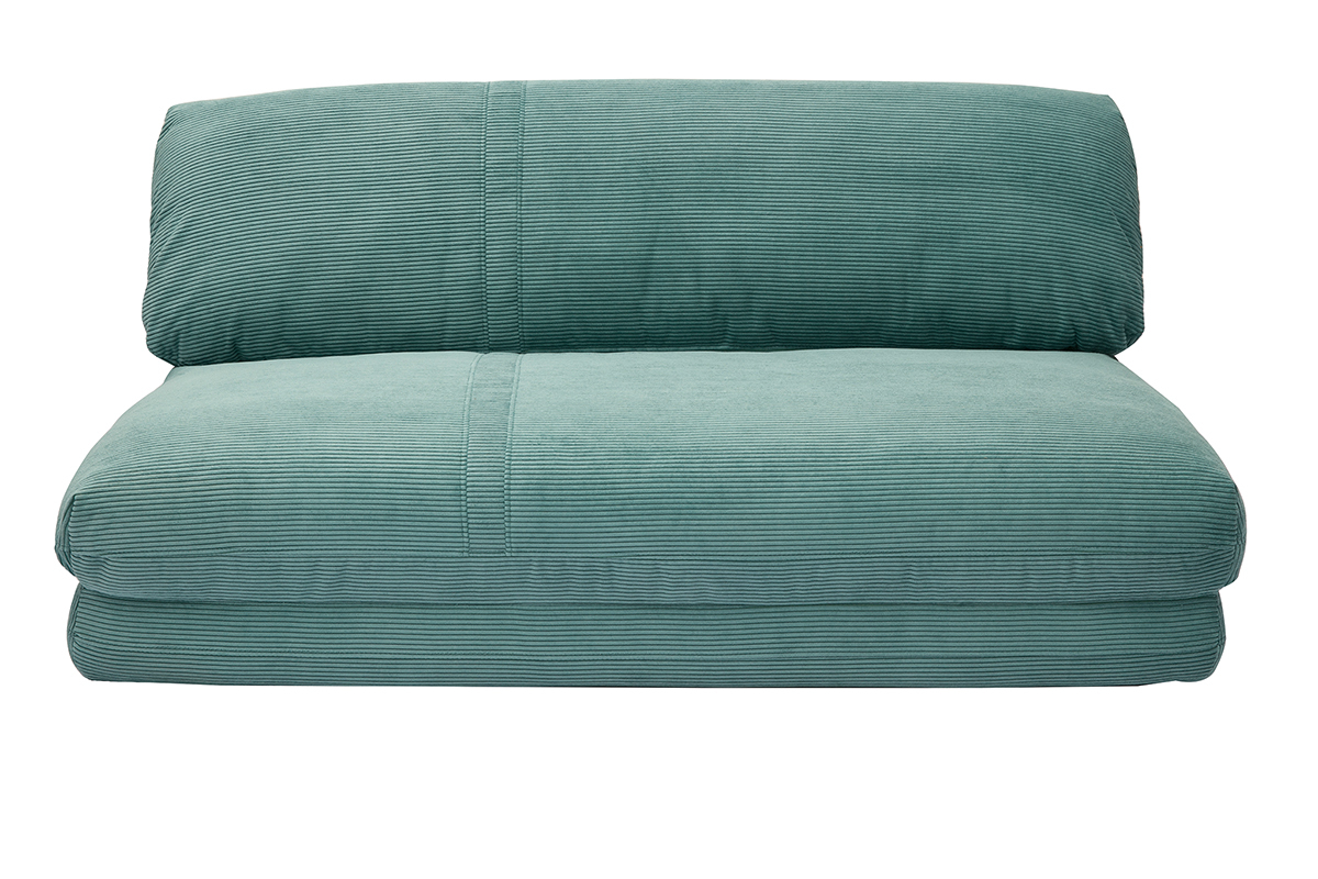 Chauffeuse convertible 2 places en tissu velours ctel vert cladon SPENCER