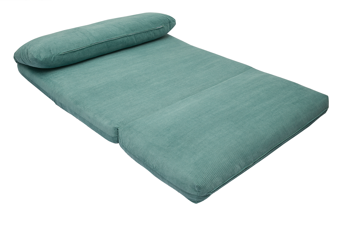 Chauffeuse convertible 2 places en tissu velours ctel vert cladon SPENCER