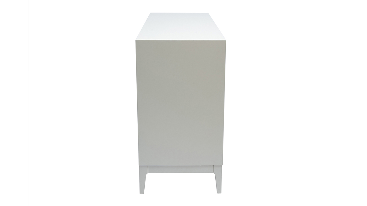 Commode blanche mat et mtal dor 6 tiroirs L120 cm GIANA