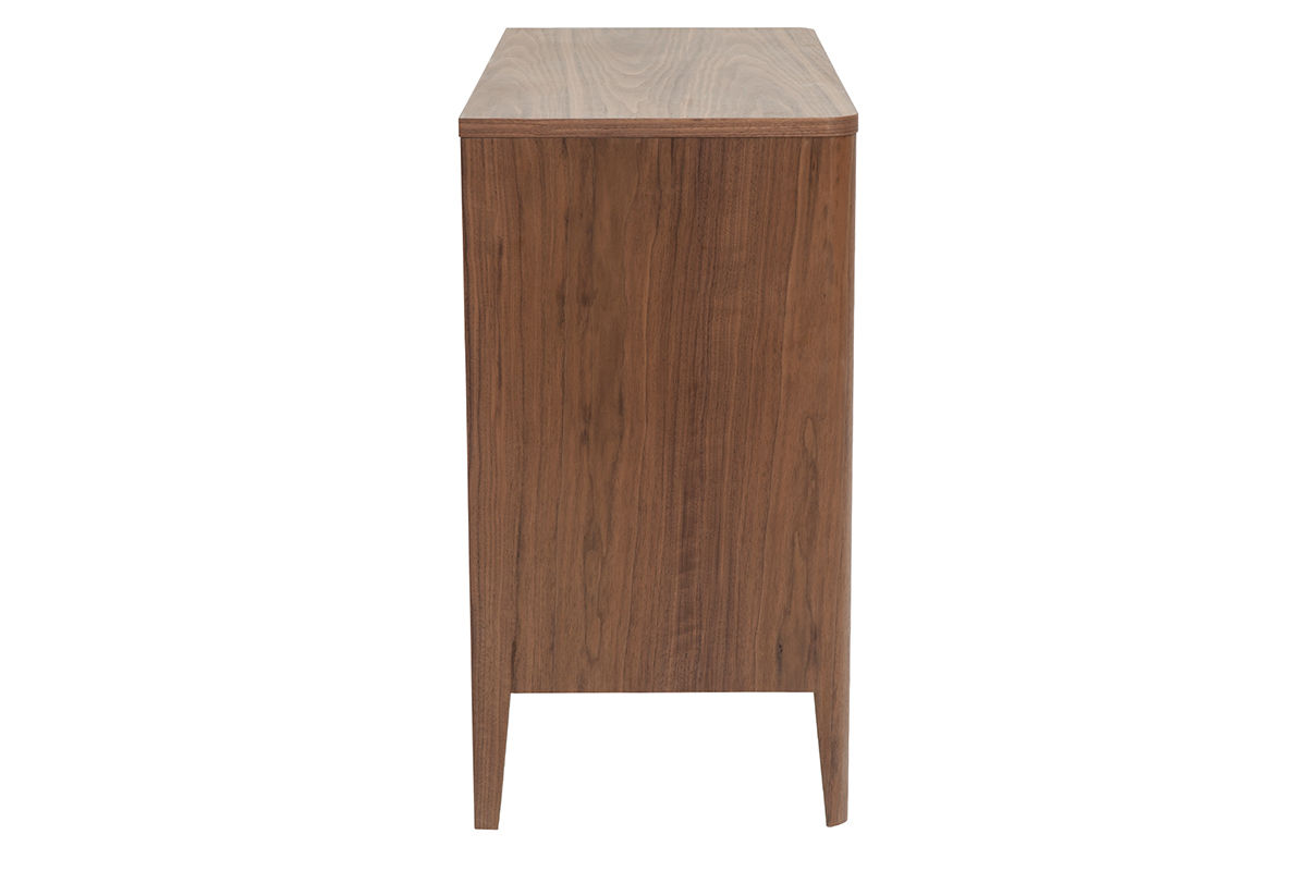 Commode en bois fonc noyer 3 tiroirs L90 cm BENJA