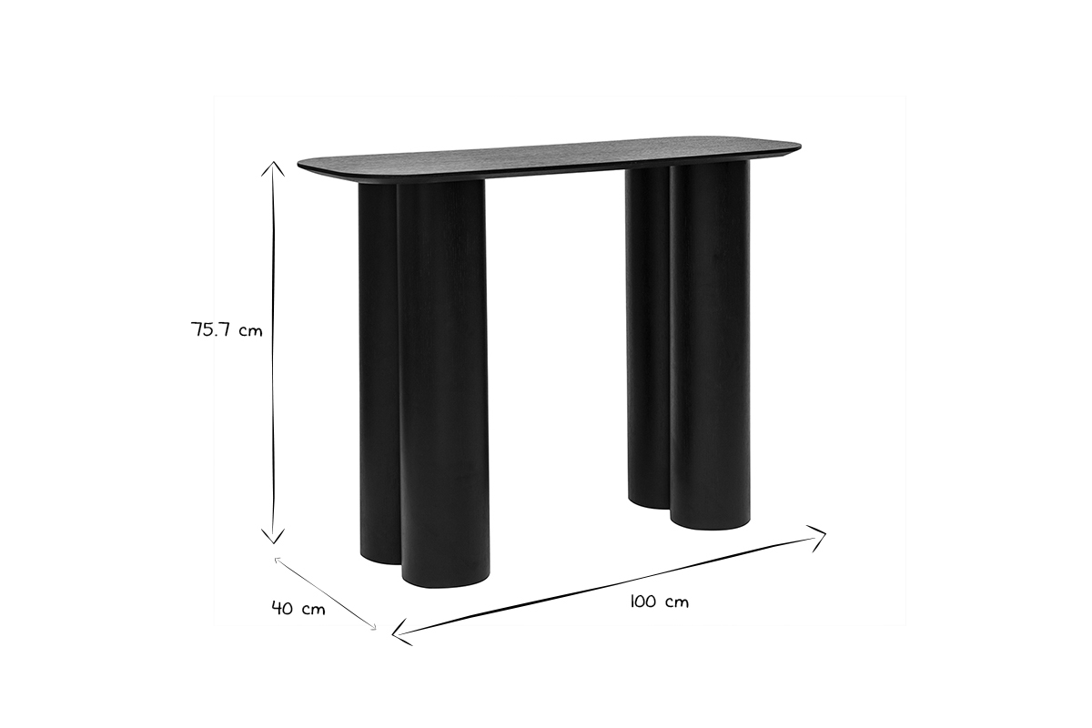 Console design en bois noir L100 cm FOLEEN