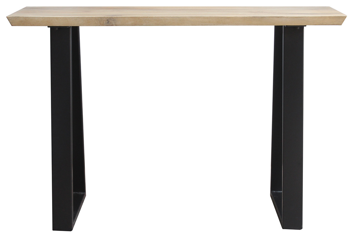 Console industrielle en bois manguier massif et mtal noir L120 cm VIJAY