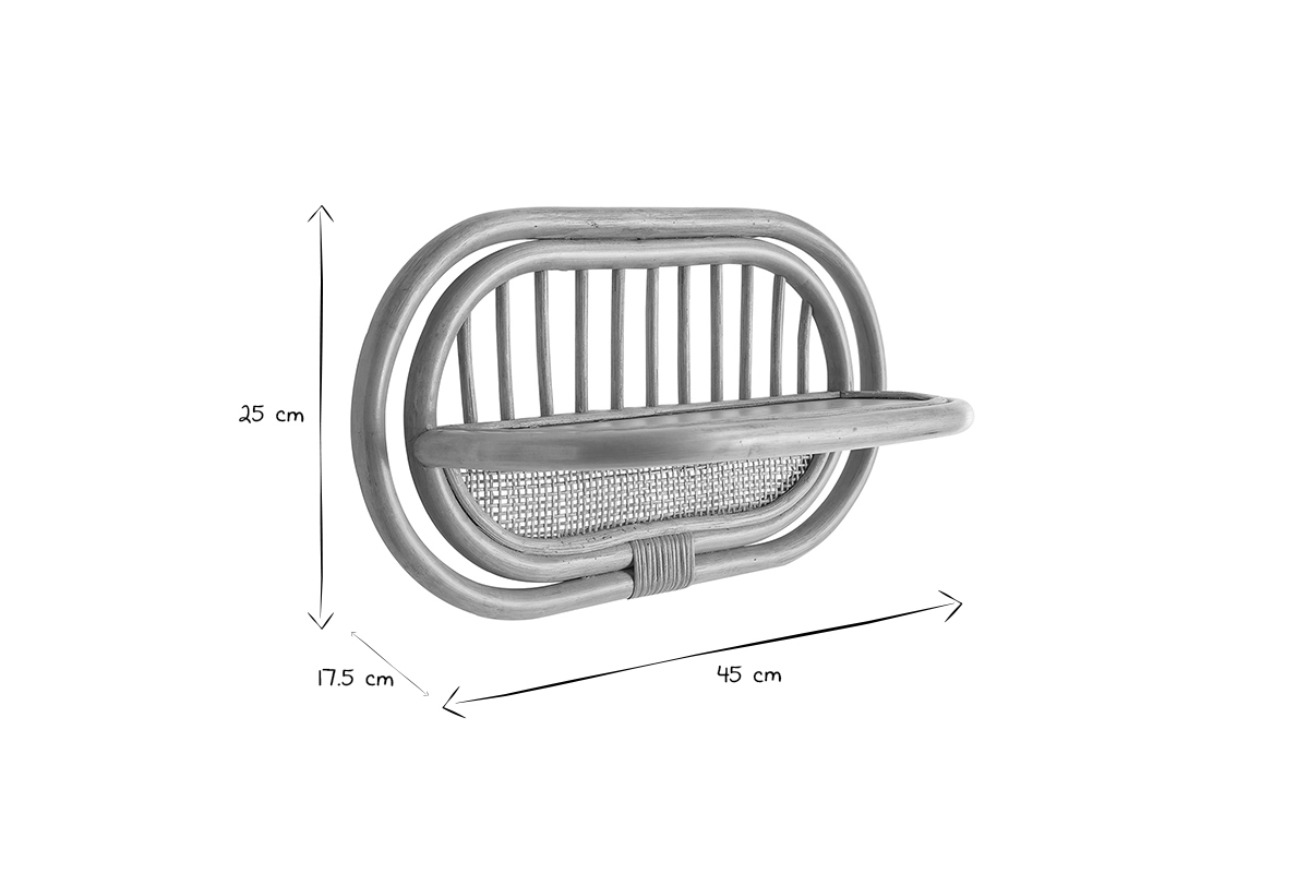 tagres murales en rotin et cannage L45 cm (lot de 2) SYBILLE