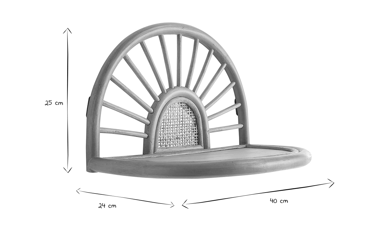 tagres murales en rotin naturel et cannage L40 cm (lot de 2) BOW