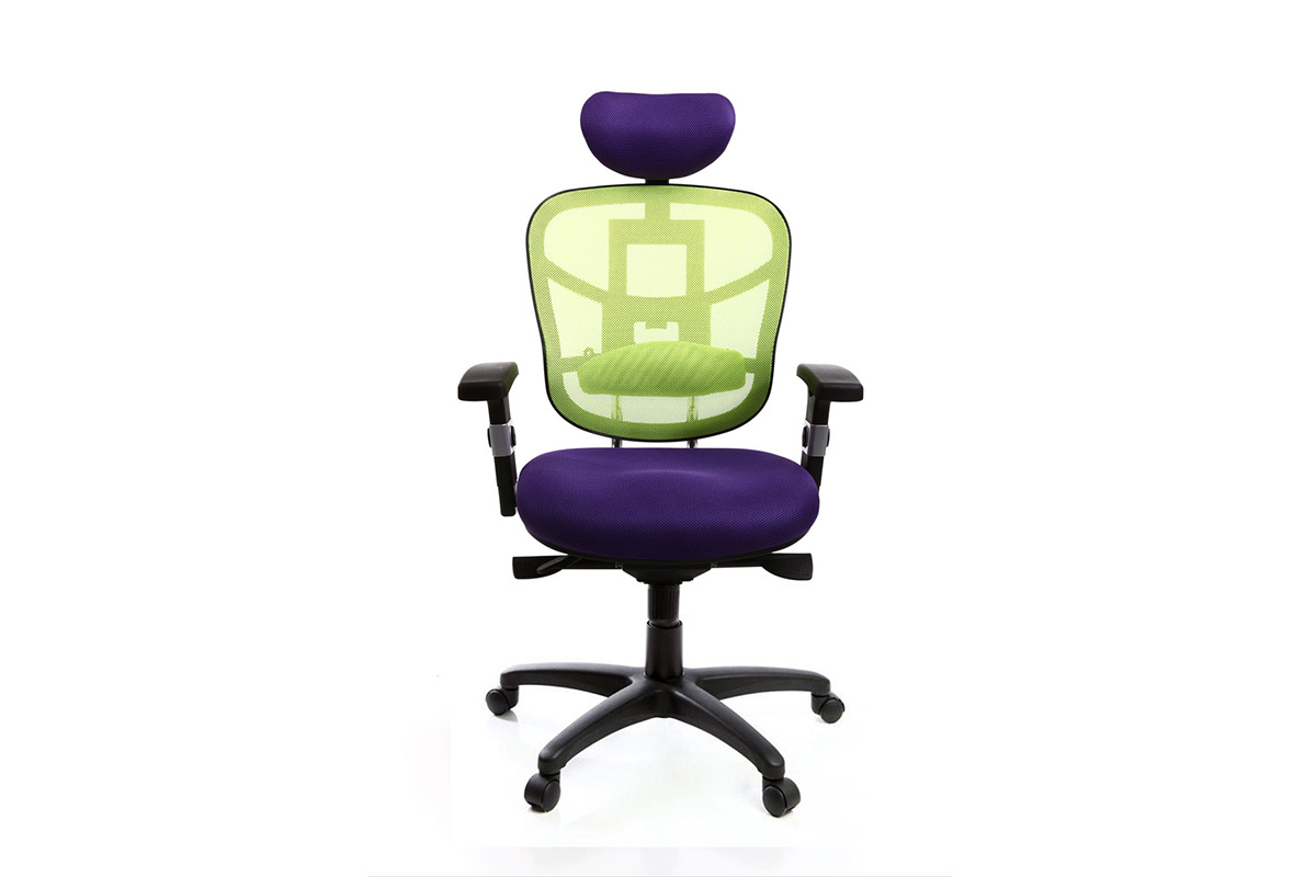 Fauteuil de bureau ergonomique violet et anis UP TO YOU