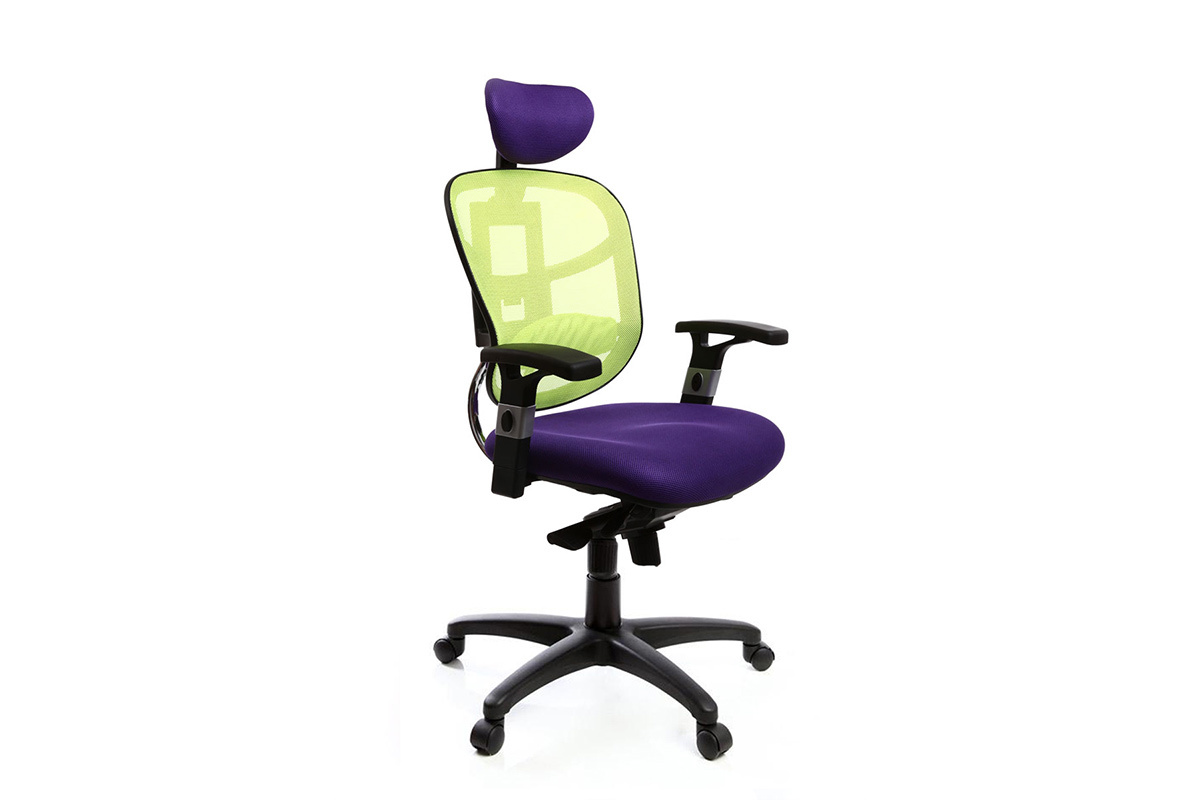 Fauteuil de bureau ergonomique violet et anis UP TO YOU