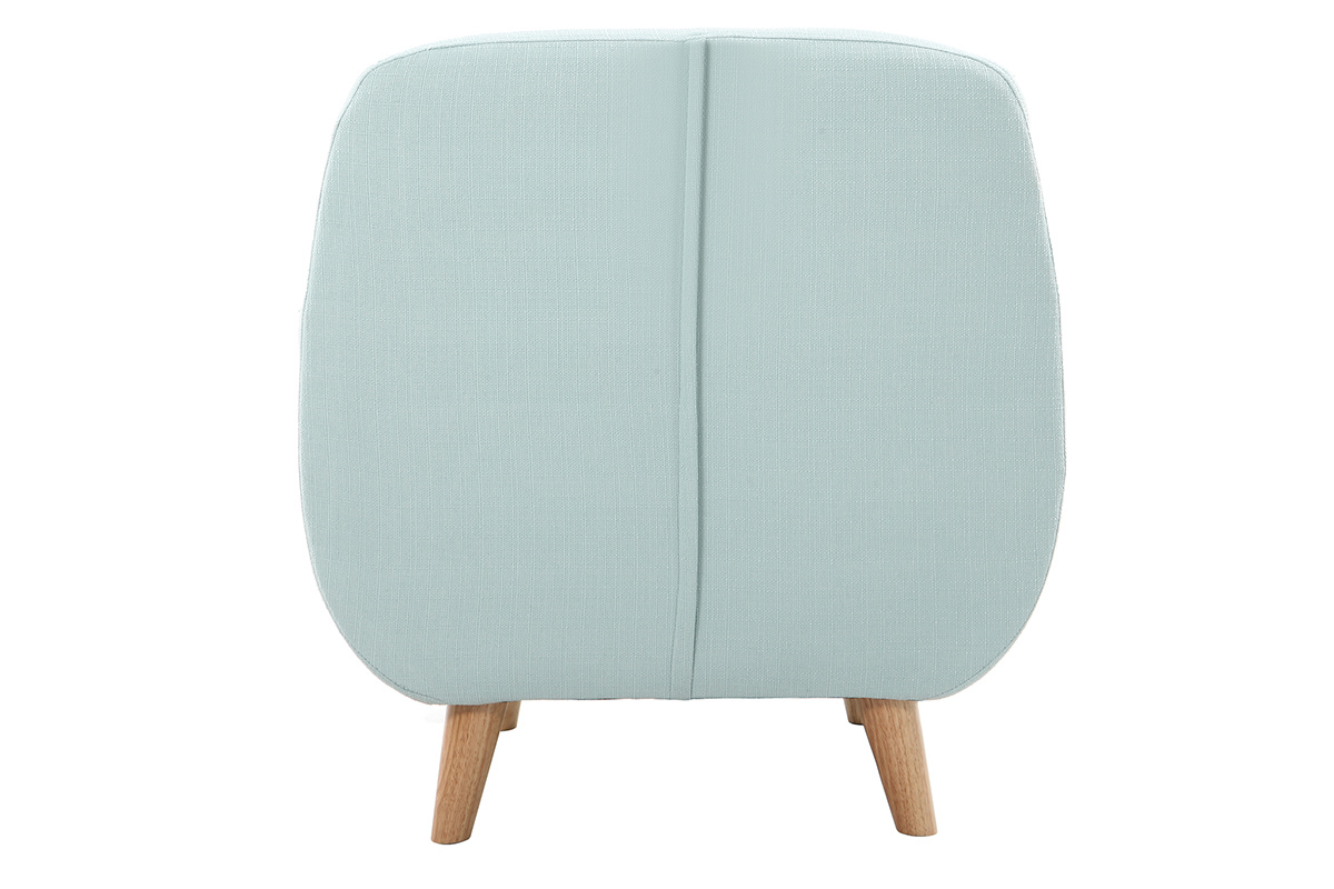 Fauteuil dhoussable scandinave en tissu menthe  l'eau et bois clair YNOK