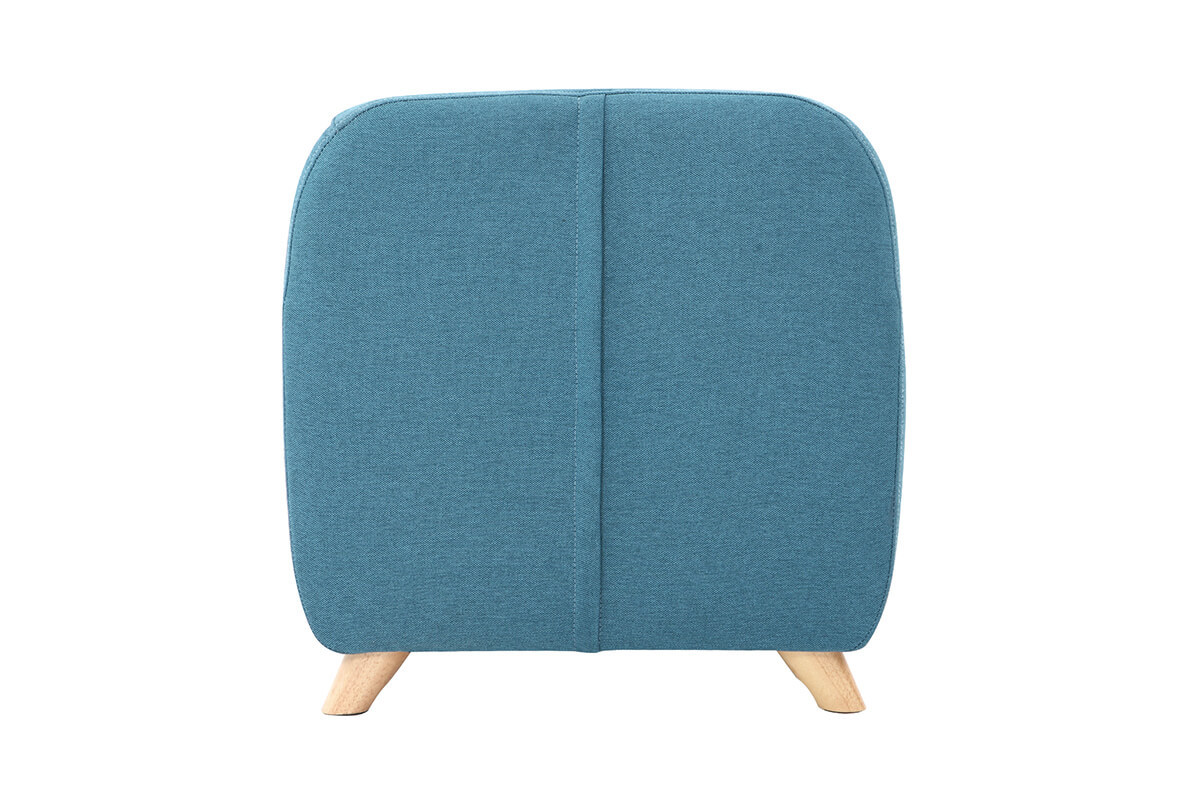 Fauteuil enfant scandinave en tissu bleu canard et bois clair NORKID