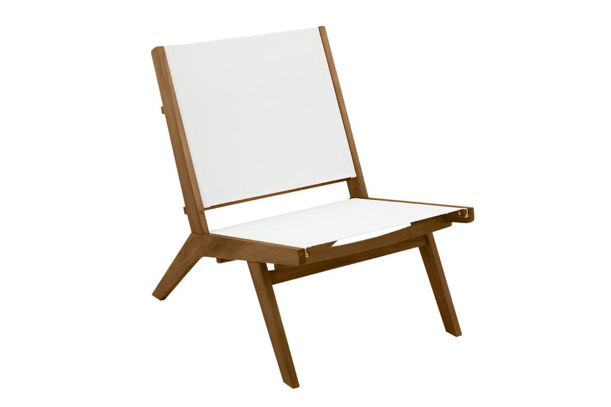 Fauteuil lounge de jardin en bois massif MALIBU