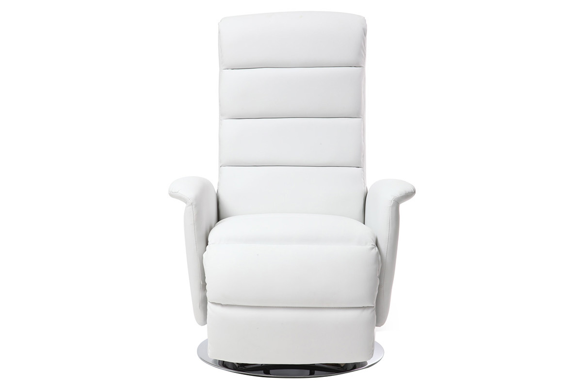 Fauteuil relax manuel blanc NELSON