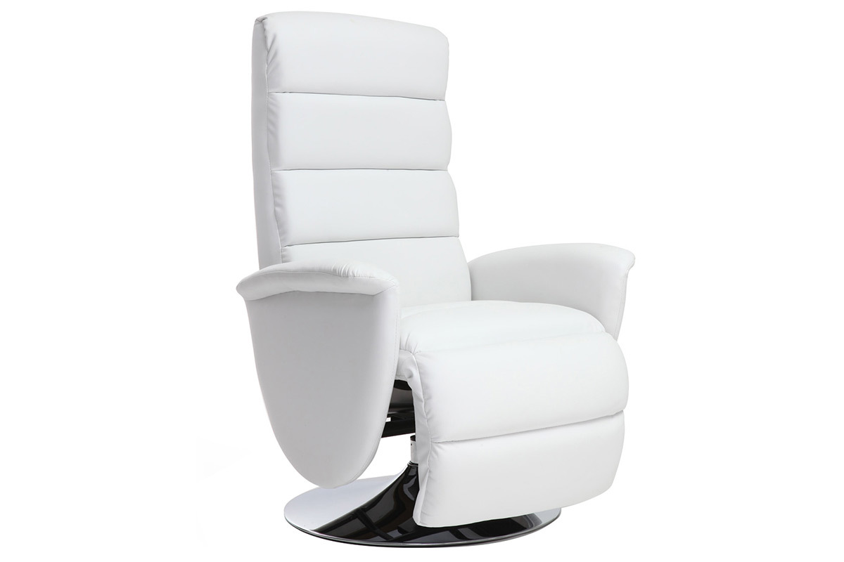 Fauteuil relax manuel blanc NELSON