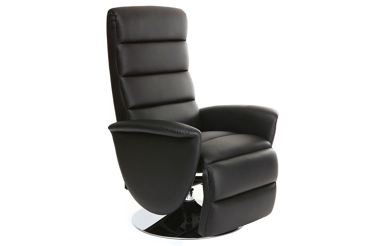 Fauteuil relax manuel noir NELSON