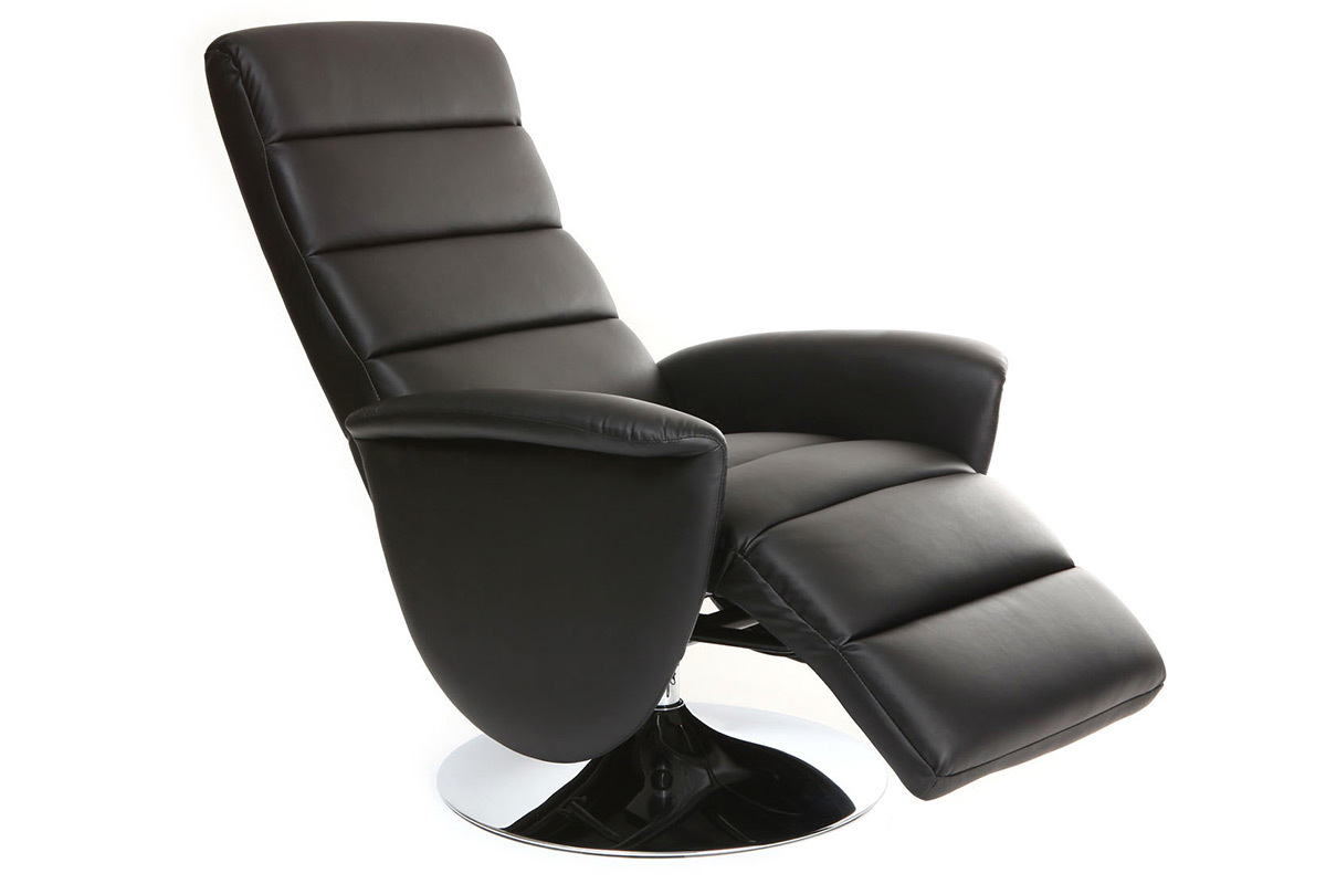 Fauteuil relax manuel noir NELSON