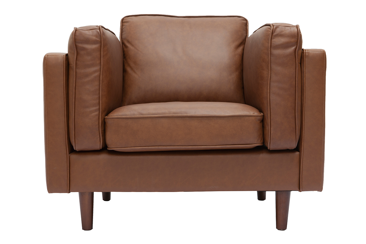 Fauteuil vintage cuir marron BRADLEY