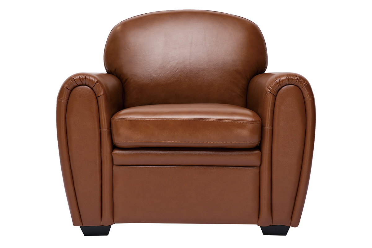 Fauteuil vintage cuir marron CLUB