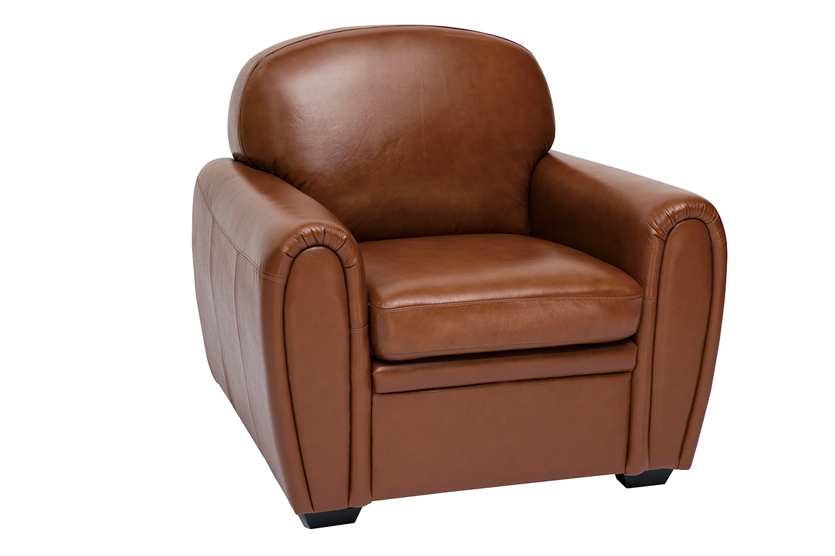 Fauteuil vintage cuir marron CLUB