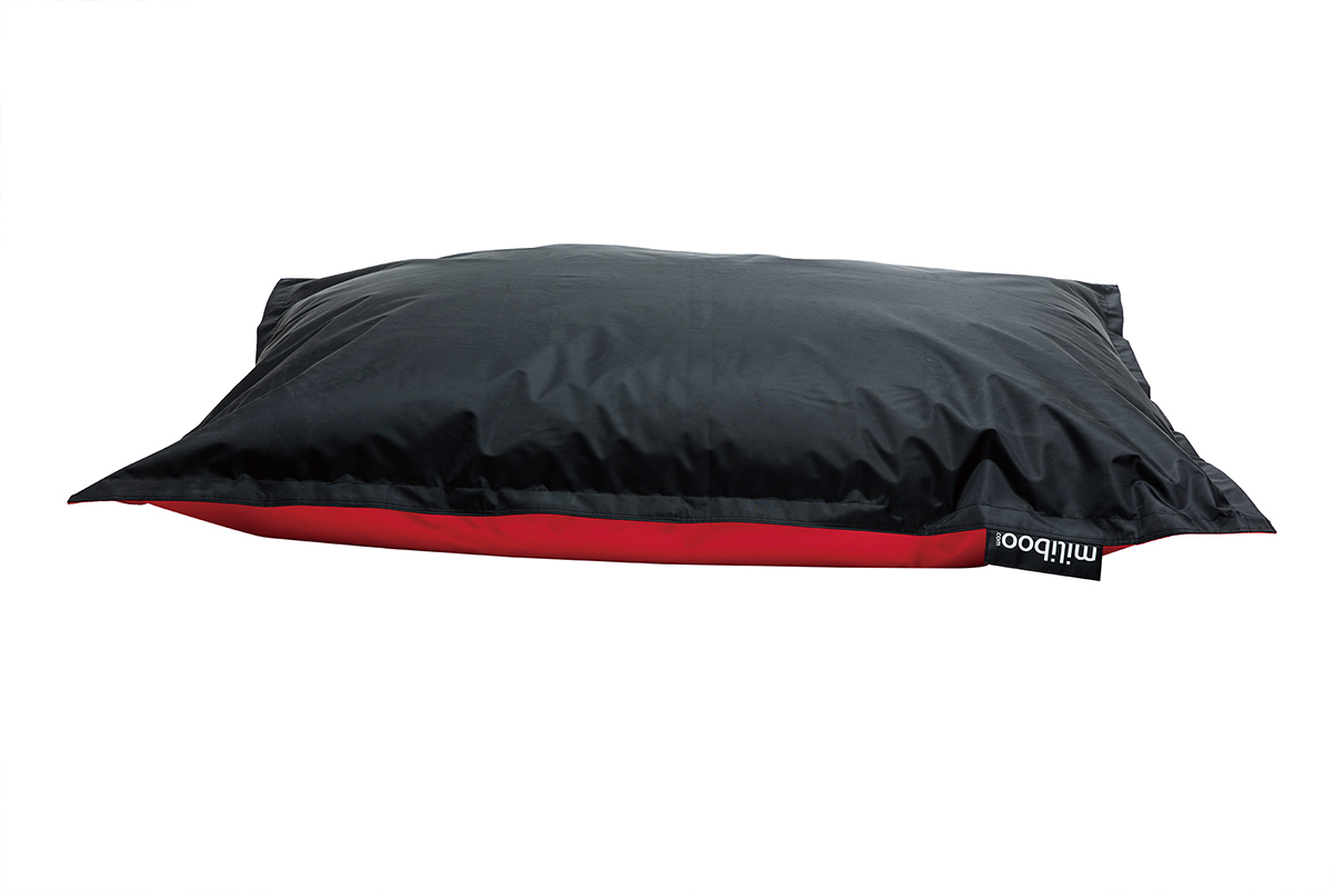 Housse de pouf gant bicolore noir et rouge BIG MILIBAG