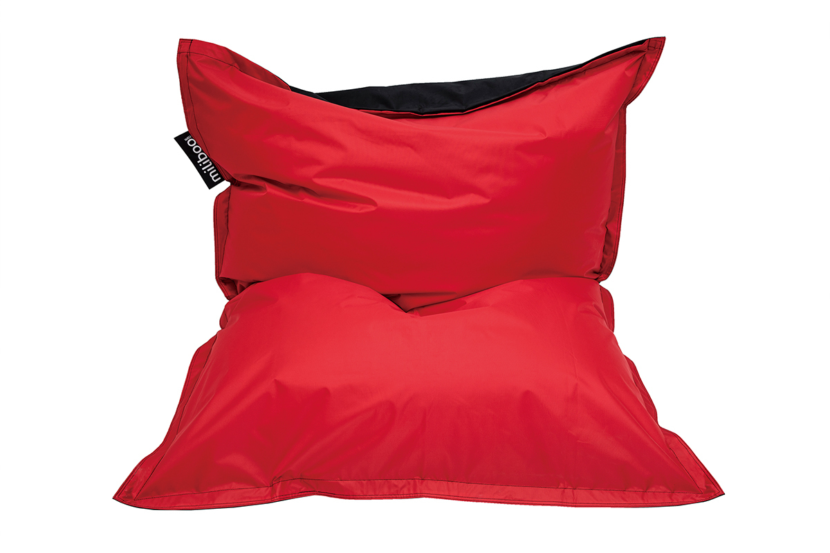 Housse de pouf gant bicolore noir et rouge BIG MILIBAG