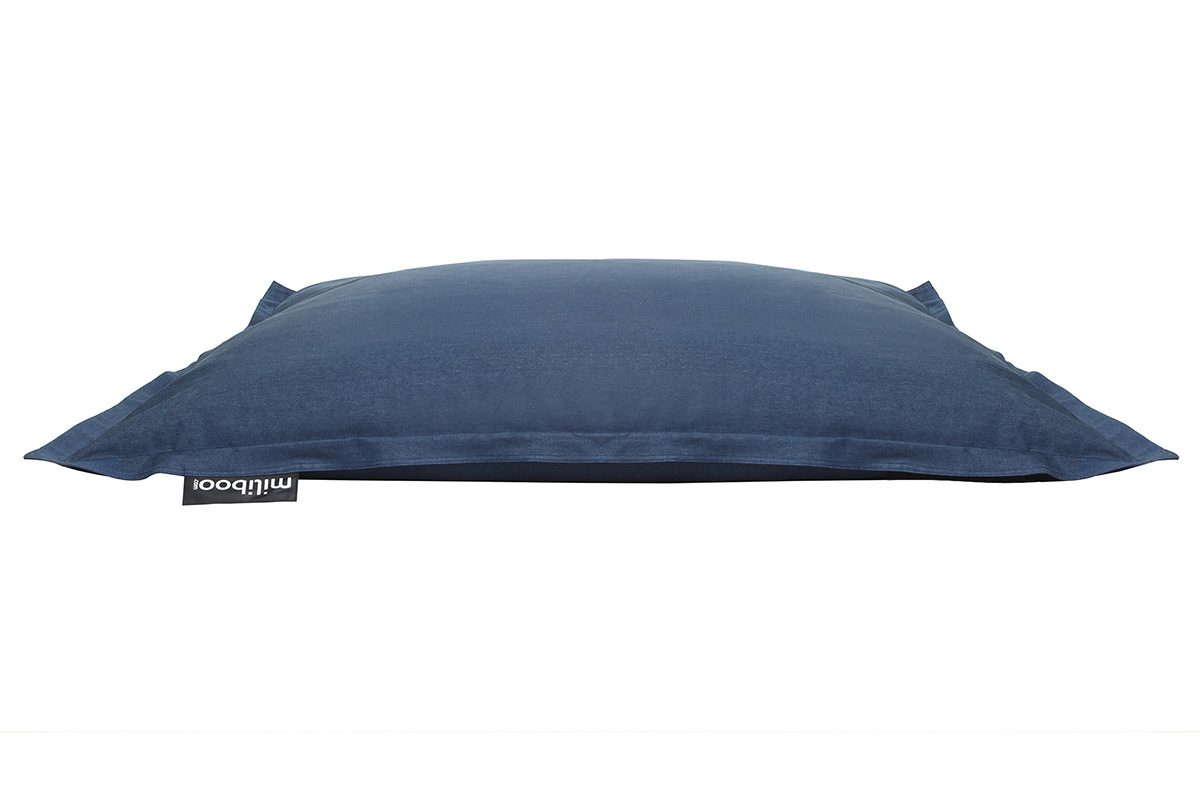 Housse de pouf gant en coton bleu jean BIG MILIBAG