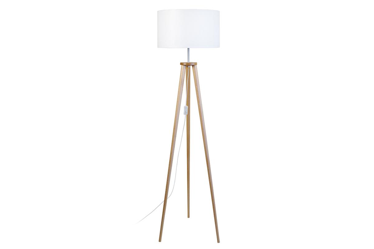 Lampadaire design trpied bois naturel TRIPOD