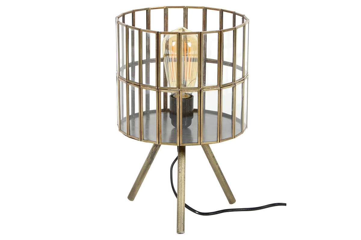 Lampe  poser industrielle sur pieds en mtal bronze CANOPY