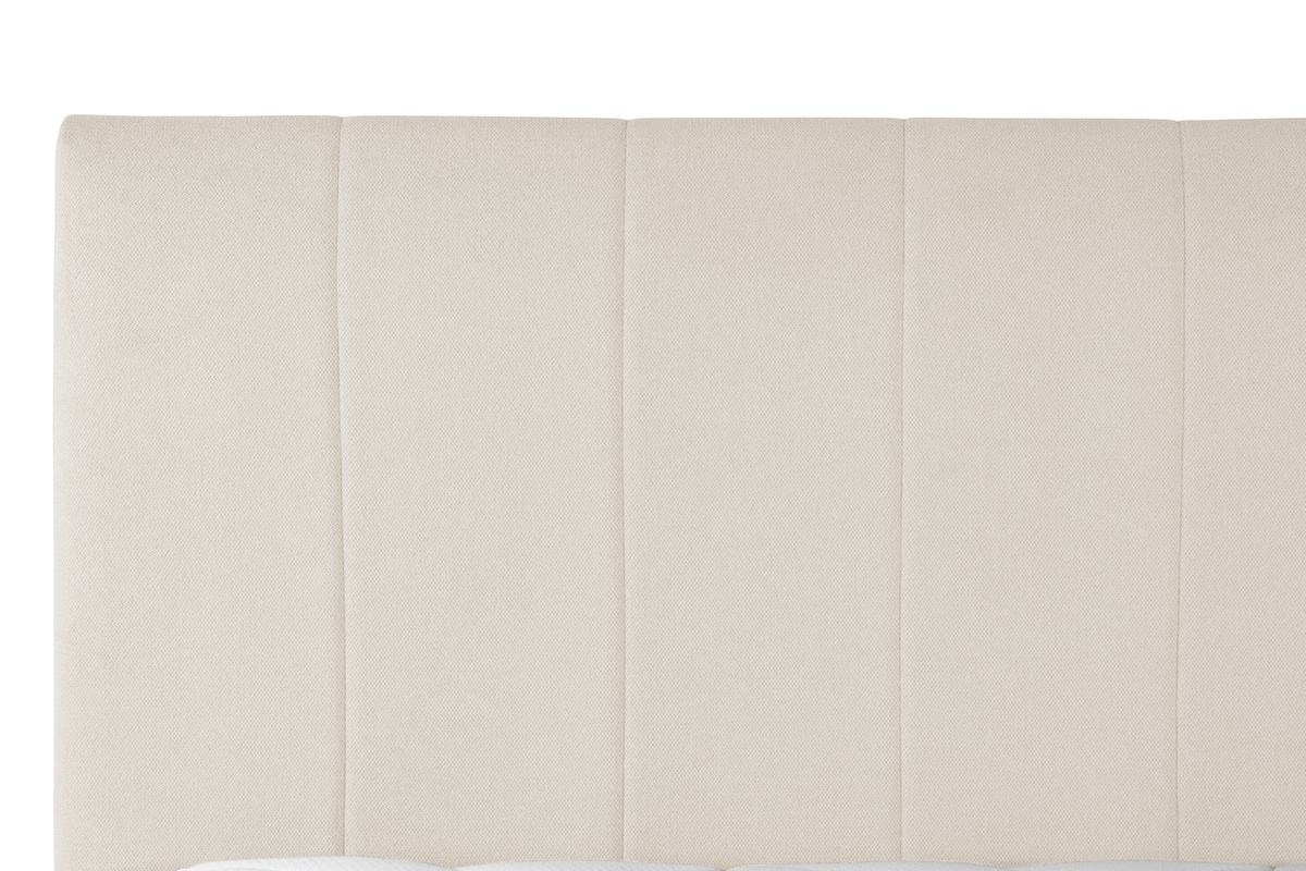 Lit coffre design 160 x 200 cm effet velours beige MACHA