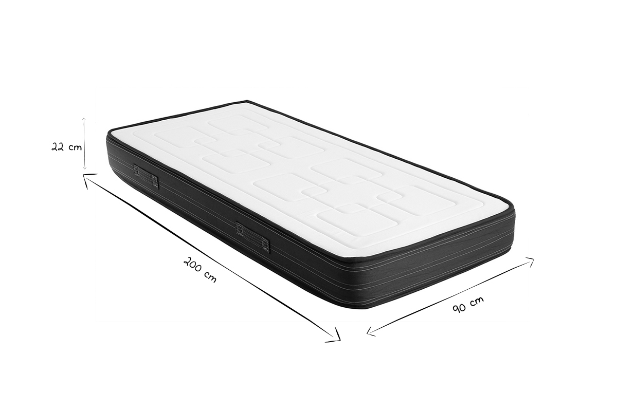 Matelas avec accueil mousse  mmoire de forme 90 x 200 cm OLIVER