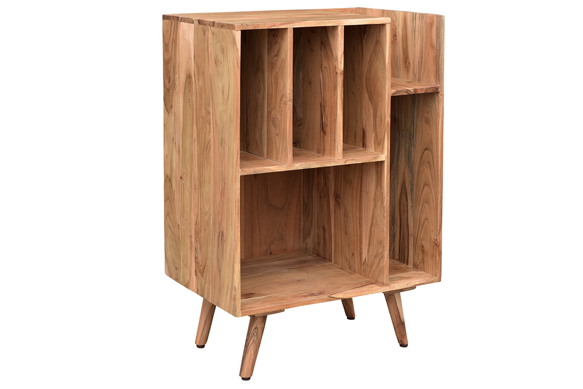 Meuble de rangement vinyles en bois massif L65 cm VIRGILE