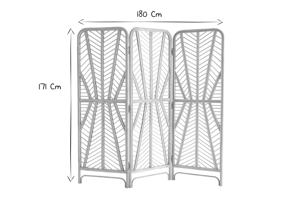 Paravent en rotin 3 vantaux GALON