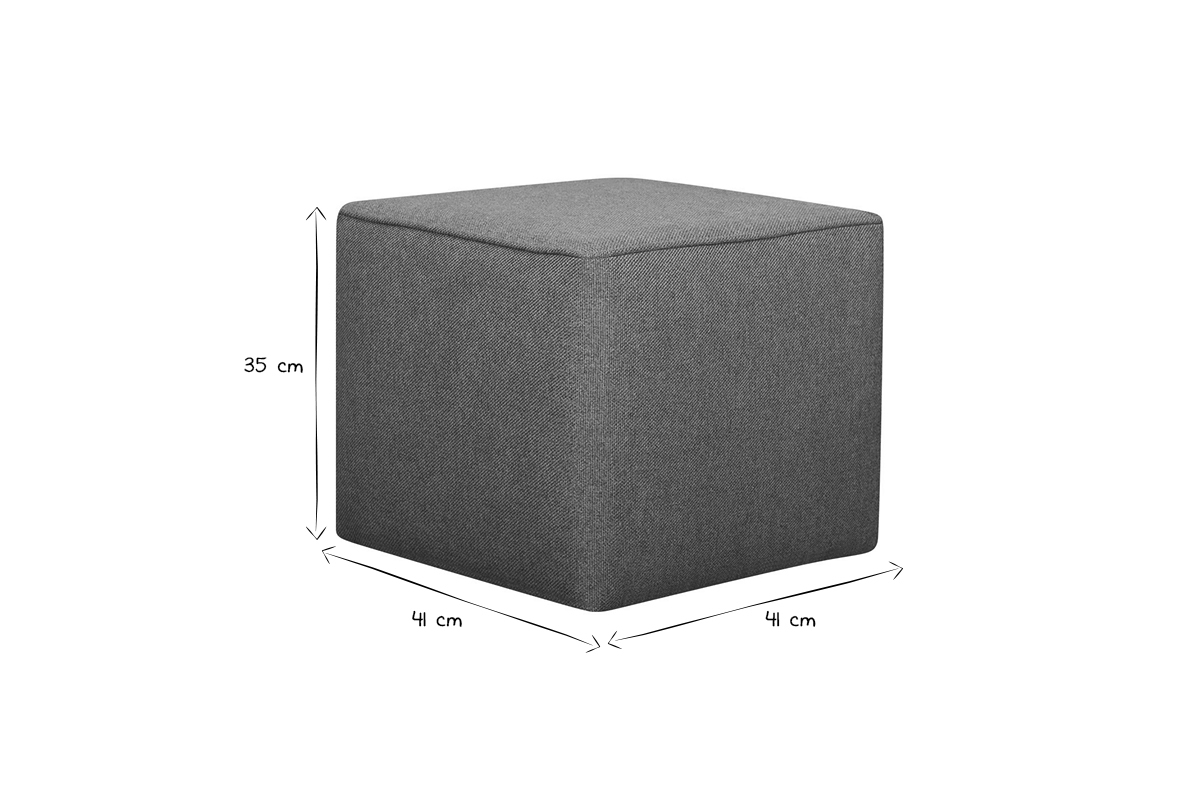 Pouf design carr en tissu brique PAVE