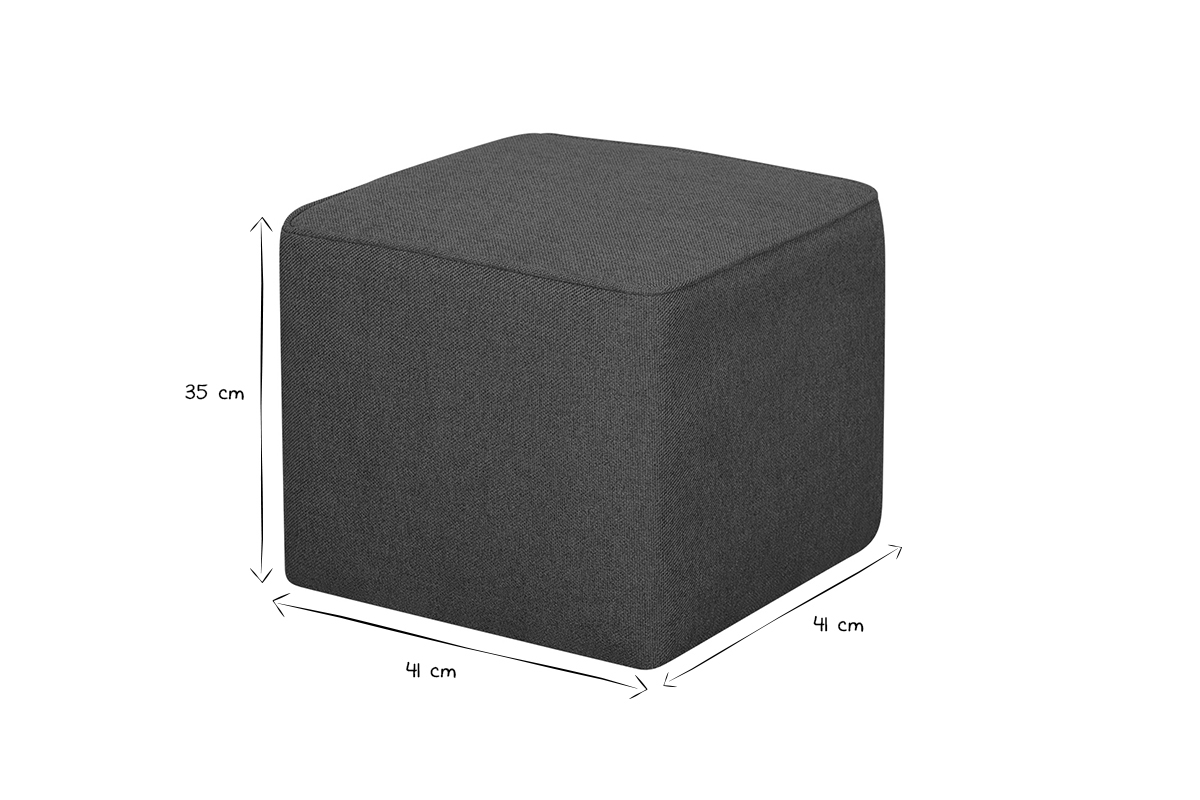 Pouf design carr en tissu kaki PAVE