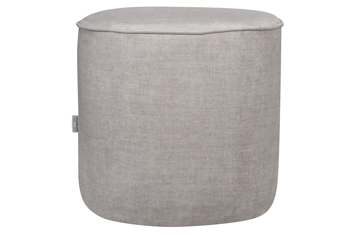 Pouf rond en tissu beige D40 cm COQ