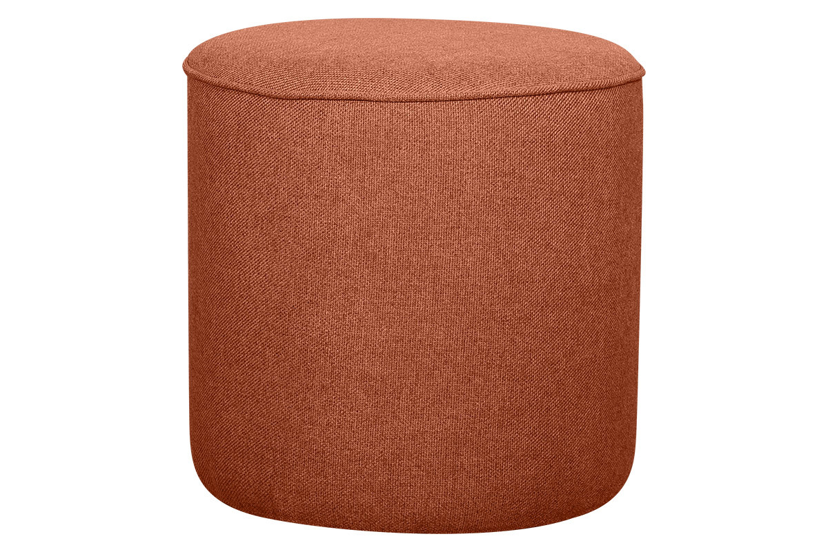 Pouf rond en tissu brique D40 cm COQ