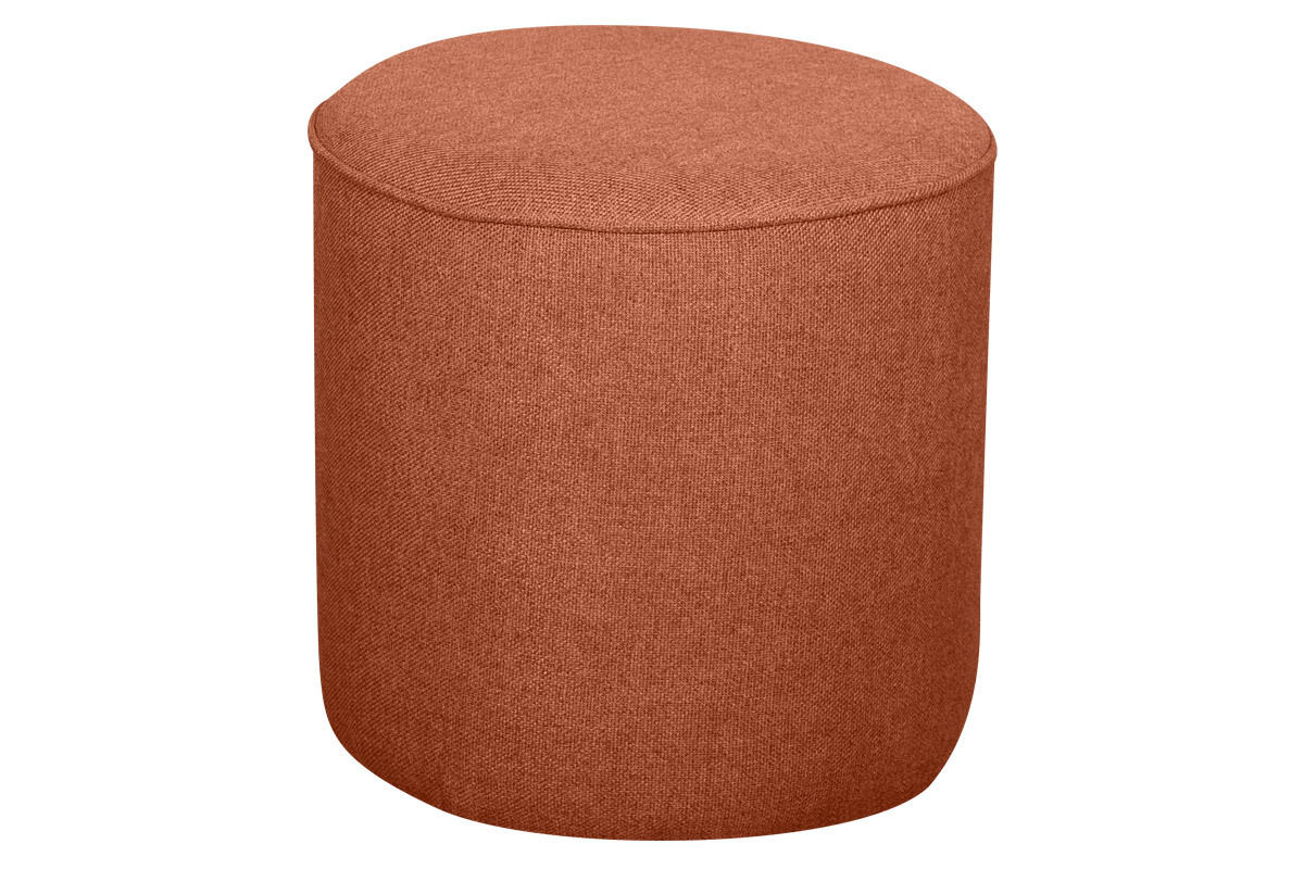 Pouf rond en tissu brique D40 cm COQ