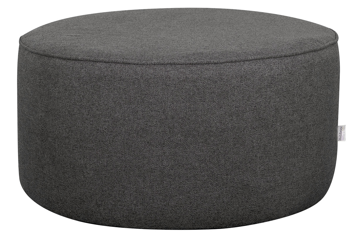 Pouf rond en tissu gris anthracite D70 cm COQ